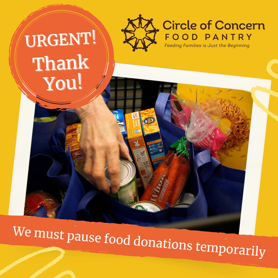 We must pause food donations temporarily – Thank You!